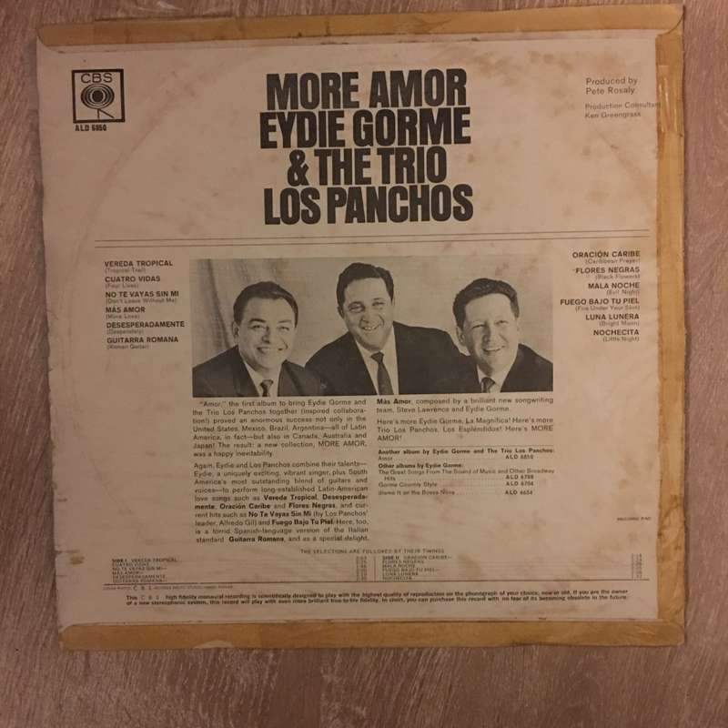 Eydie Gorme & The Trio Los Panchos  More Amor - Vinyl LP - Opened  - Very-Good+ Quality (VG+)
