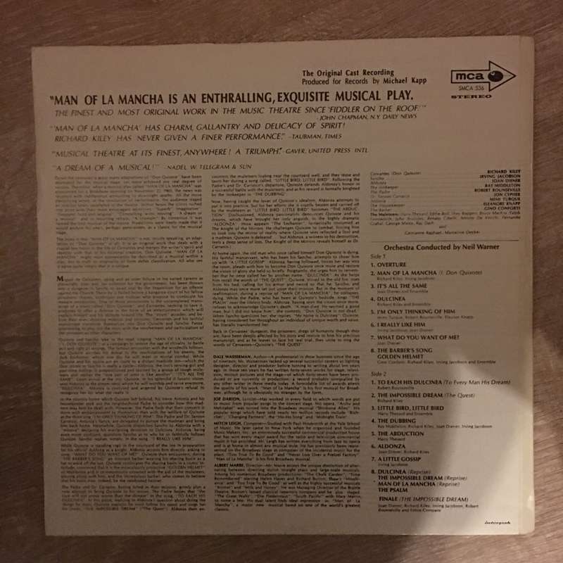 Man Of La Mancha - Original Cast Recording - Vinyl Record - Opened  - Very-Good Quality (VG)