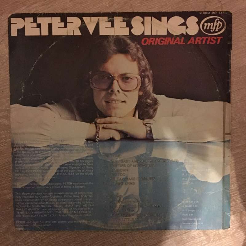Peter Vee Sings - Vinyl LP Record - Good Quality (G)