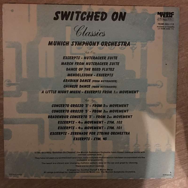 Switched On Classics - Munich Symphony Orchestra - Vinyl LP Record - Opened  - Very-Good+ Quality...