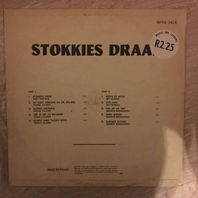 Stokkies Draai - Vinyl Record - Opened  - Very-Good Quality (VG)