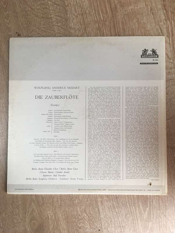 Mozart  Die Zauberflote - Lisa Otto... Excerpts - Vinyl LP Record - Opened  - Very-Good Qua...