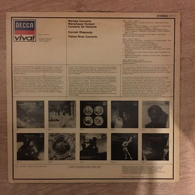 Various  Warsaw Concerto / Cornish Rhapsody / Yellow River Concerto. -  Vinyl LP Record - O...