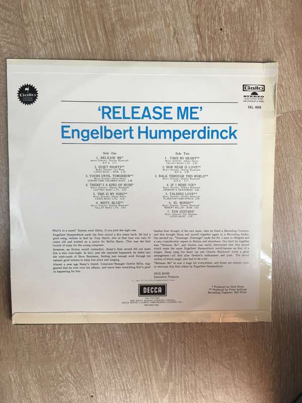 Engelbert Humperdinck - Twelve Great Songs including Release Me - Vinyl LP Record  (VG+)