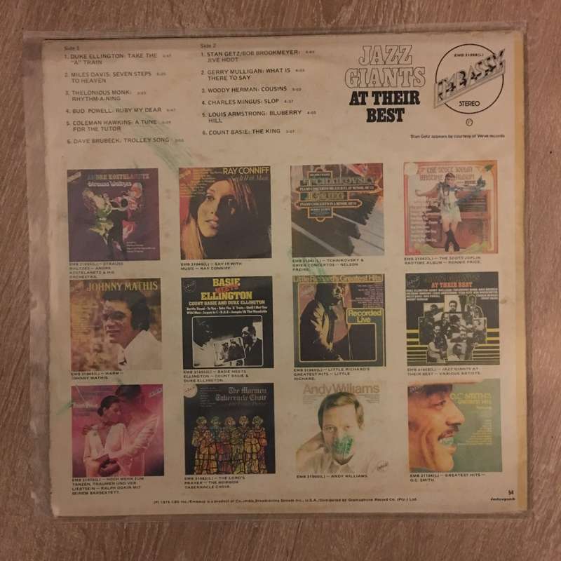 Jazz Giants At Their Best - Vinyl LP Record - Very-Good+ Quality (VG+) (verygoodplus)