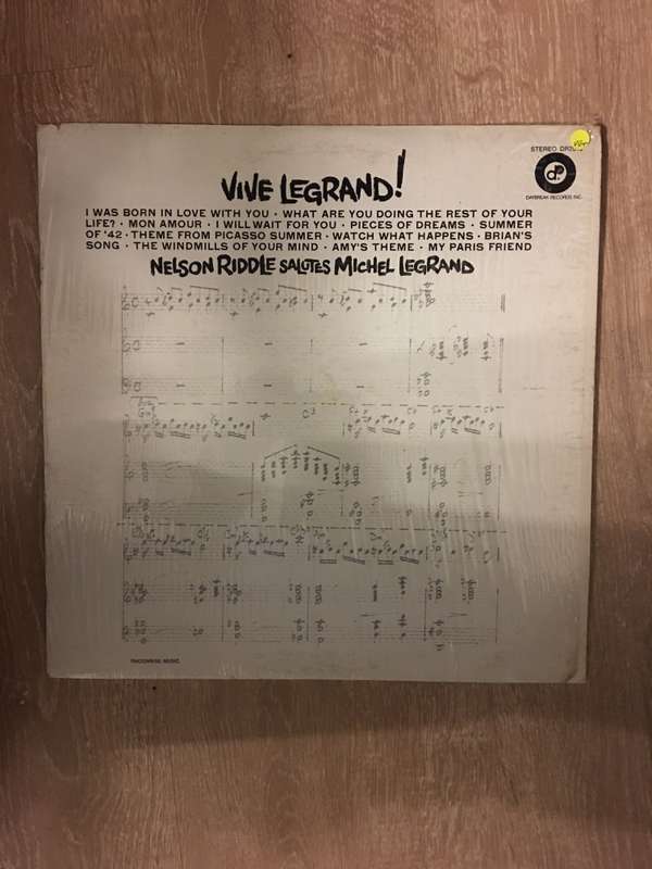 Nelson Riddle  Vive Legrand! - Nelson Riddle Salutes Michel Legrand - Vinyl LP Record - Ope...