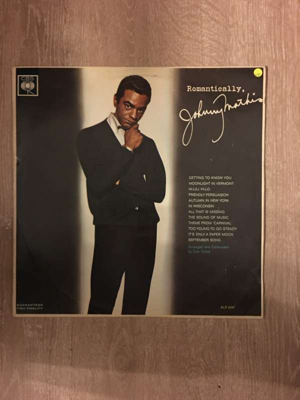 Johnny Mathis - Romantically - Vinyl LP Record - Opened  - Very-Good Quality (VG)