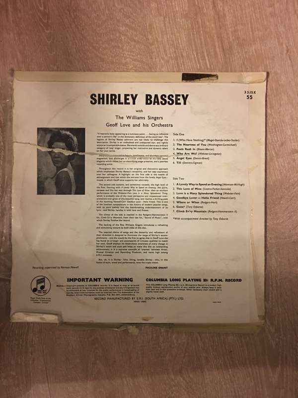 Shirley Bassey - Vinyl LP Record - Opened  - Very-Good+ Quality (VG+)