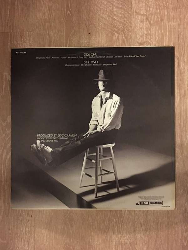 Eric Carmen - Change Of Heart - Vinyl LP Record - Opened  - Very-Good+ Quality (VG+)