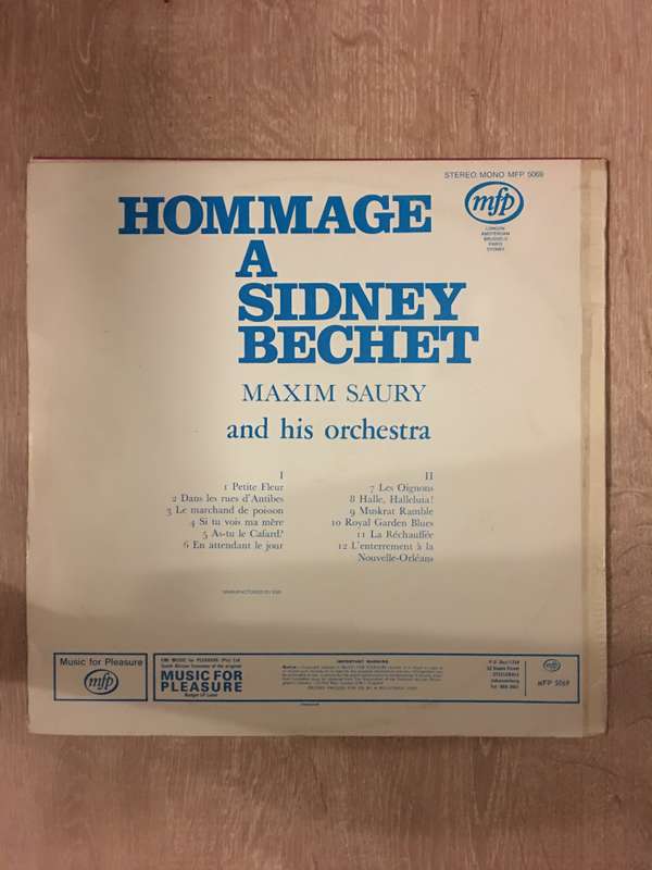 Maxim Saury and His Orchestra - Hommage A Sidney Bechet - Vinyl LP Record - Opened  - Good+ Quali...