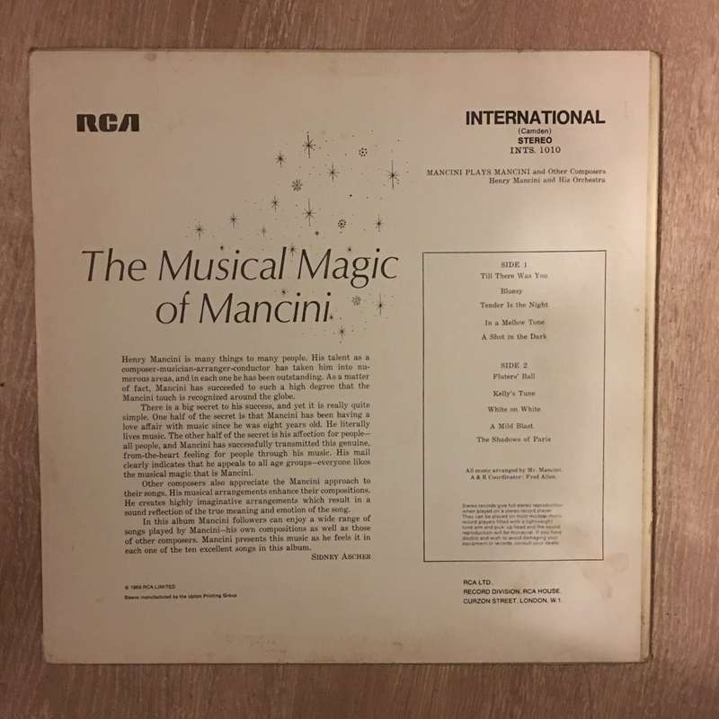Mancini Plays Mancini - Vinyl LP Record - Opened  - Very-Good+ Quality (VG+)