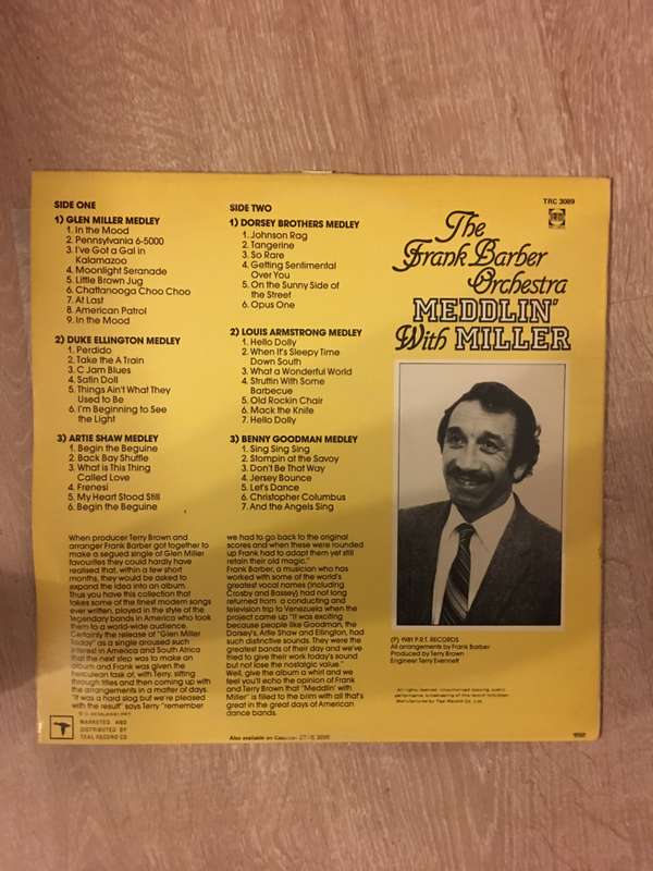 Meddlin With Miller - Frank Barber Orchestra - Glen Miller Today - Vinyl LP Record - Opened  - Ve...