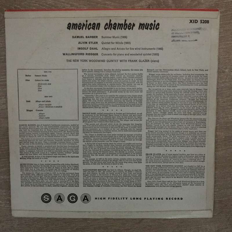 American Chamber Music - Vinyl LP Record - Opened  - Very-Good Quality (VG)