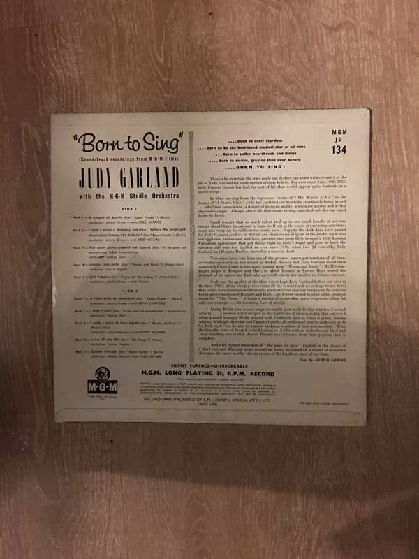 Born to Sing - Judy Garland - Vinyl LP Record - Opened  - Very-Good+ Quality (VG+)