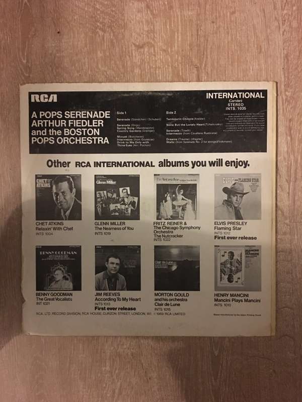 Arthur Fiedler - Boston Pops - A Pops Serenade  - Vinyl LP Record - Opened  - Very-Good+ Quality ...