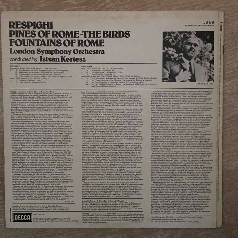 Respighi, London Symphony Orchestra, Istvan Kertesz  Pines Of Rome / The Birds / Fountains ...