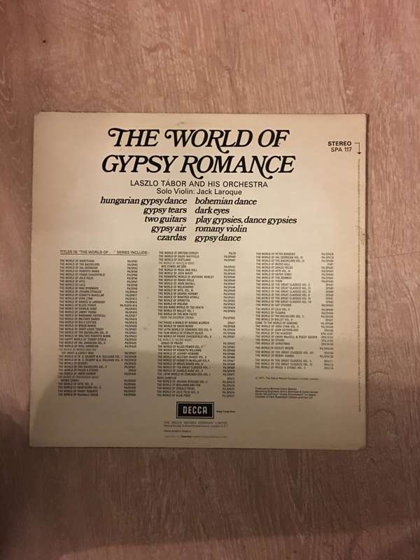 The World of Gypsy Romance  - Vinyl LP Record - Opened  - Very-Good+ Quality (VG+)