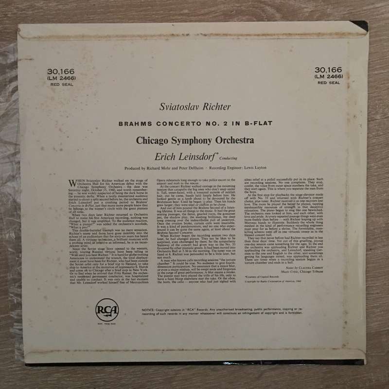 Brahms / Sviatoslav Richter, Chicago Symphony Orchestra, Erich Leinsdorf  Concerto No. 2 - ...