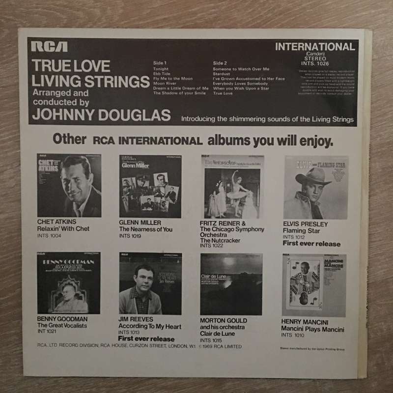 Living Strings  True Love - Vinyl LP Record - Opened  - Very-Good- Quality (VG-)