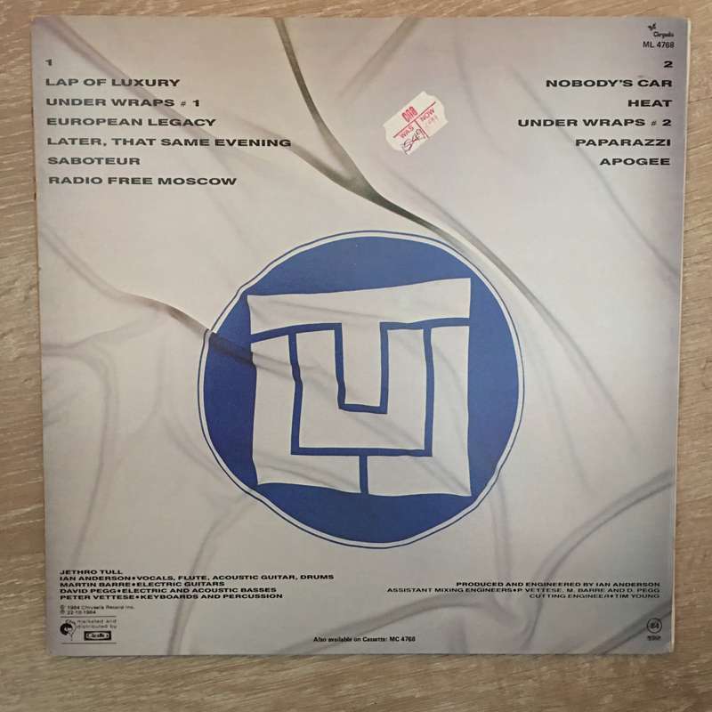 Jethro Tull - Under Wraps - Vinyl LP Record - Opened  - Very-Good+ Quality (VG+)