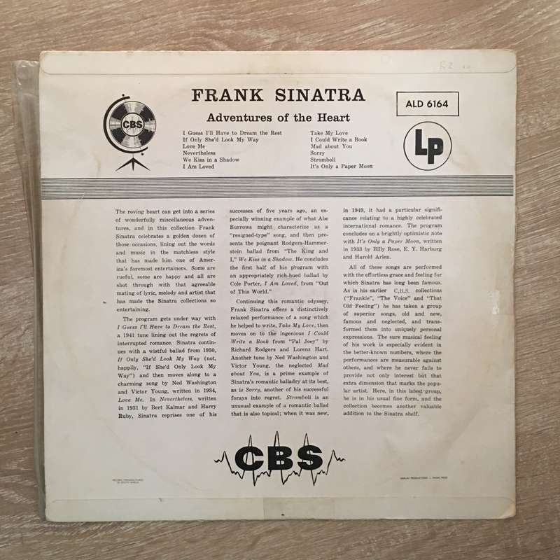 Frank Sinatra - Adventures Of The Heart - Vinyl LP Record - Opened  - Very-Good Quality (VG)