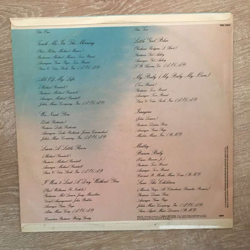 Diana Ross - Touch Me In The Morning - Vinyl LP Record - Opened  - Very-Good+ Quality (VG+)