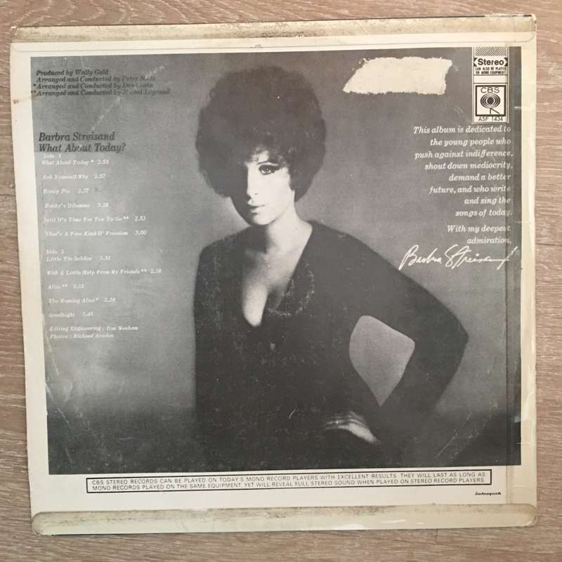 Barbra Streisand - What About Today - Vinyl LP Record - Opened  - Very-Good+ Quality (VG+)