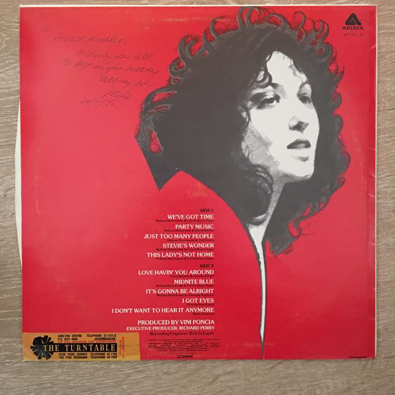 Melissa Manchester - Melissa - Vinyl LP Record - Very-Good+ Quality (VG+)