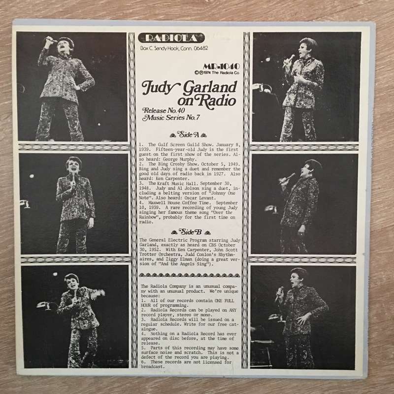 Judy Garland On Radio - Vinyl LP Record - Opened  - Very-Good- Quality (VG-)