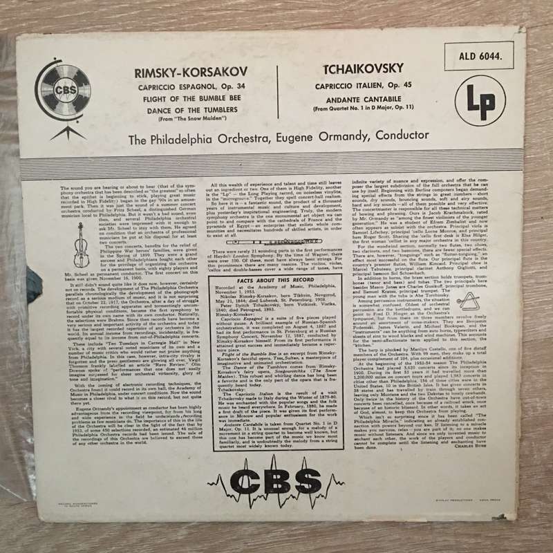 Capriccio - Philadelphia Orchestra - Eugene Ormandy - Vinyl LP Record - Opened  - Very-Good Quali...