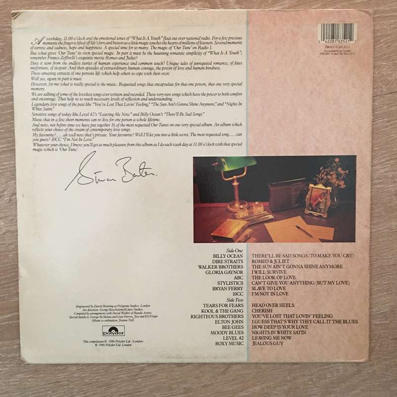 Simon Bates - Our Tune - Vinyl LP Record (Dire Straits, Billy Ocean, Tears for Fears .)(VG)
