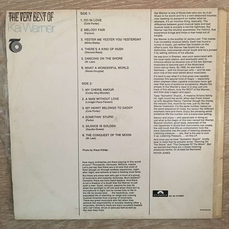 Kai Warner  The Very Best Of Kai Warner - Vinyl LP Record - Opened  - Very-Good+ Quality...