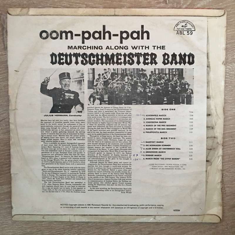 Oom Pah Pah  Vinyl LP Record - Opened  - Good+ Quality (G+)