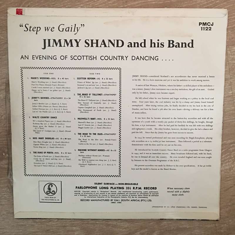 Jimmy Shand and His Band - Step We Gaily  Vinyl LP Record - Opened  - Good+ Quality (G+)