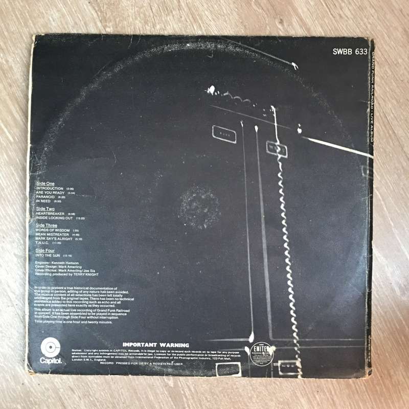 Grand Funk - Live Album - Vinyl LP Record (VG+)