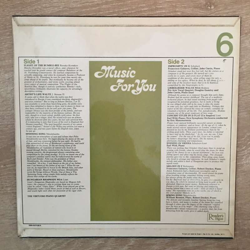 Music For You - Vol 6 - Vinyl LP Record - Opened  - Very-Good+ Quality (VG+)