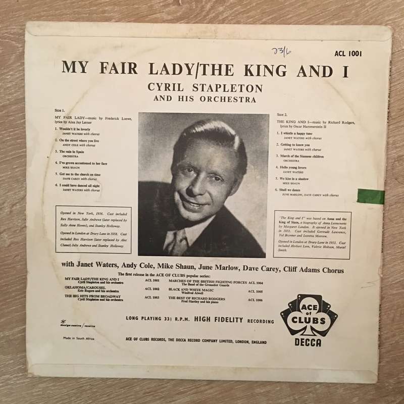 Cyril Stapleton And His Orchestra  My Fair Lady / The King And I - Vinyl LP Record - Opened...