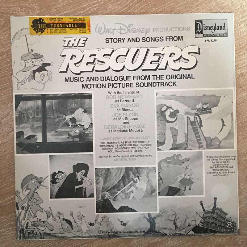 Walt Disney - The Rescuers - Vinyl LP Record - Opened  - Very-Good- Quality (VG-)