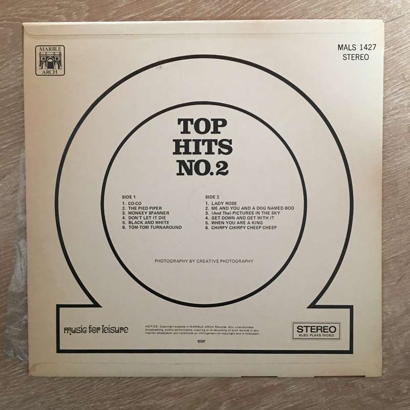 Various - Top Hits No. 2 - Vinyl LP Record - Opened  - Very-Good+ Quality (VG+)