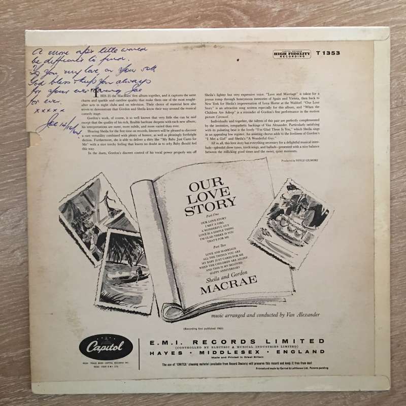 Gordon and Sheila Macrae - Our Love Story - Vinyl LP Record - Opened  - Very-Good Quality (VG)