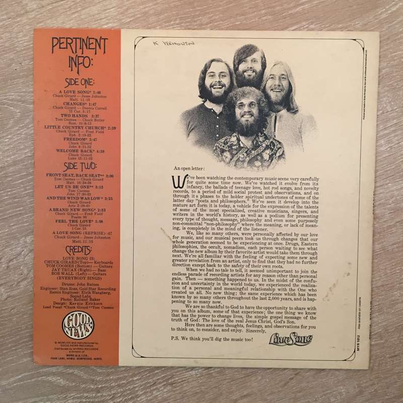 Chuck Girard - Love Song - Vinyl LP Record - Opened  - Very-Good Quality (VG)