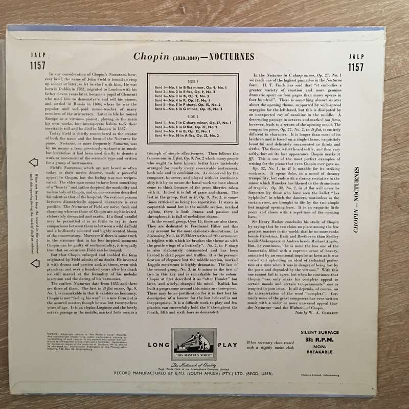 Chopin, Rubinstein  Chopin Nocturnes - Vinyl LP Record - Opened  - Very-Good+ Quality (VG+)