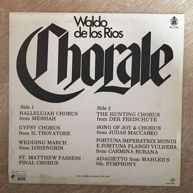 Waldo De Los Rios  Chorale - Vinyl LP Record - Opened  - Very-Good+ Quality (VG+)
