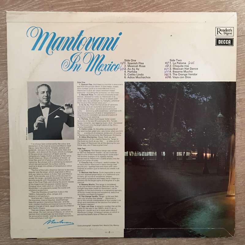 Mantovani in Mexico -  Vinyl LP Record - Opened  - Very-Good+ Quality (VG+)