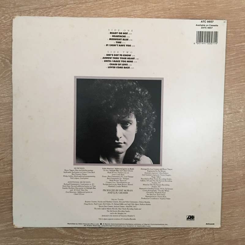 Lou Gramm - Ready Or Not  - Vinyl LP Record - Opened  - Very-Good+ Quality (VG+)