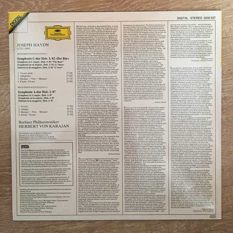 Haydn, Berliner Philharmoniker, Herbert Von Karajan  Symphonien No. 82 »L'Ours  The Bea...