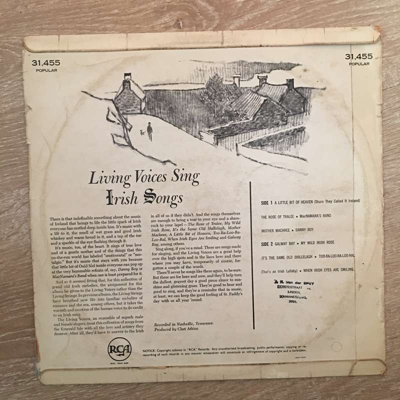 Living Voices SIng Irish Songs - Vinyl LP Record - Opened  - Very-Good Quality (VG)