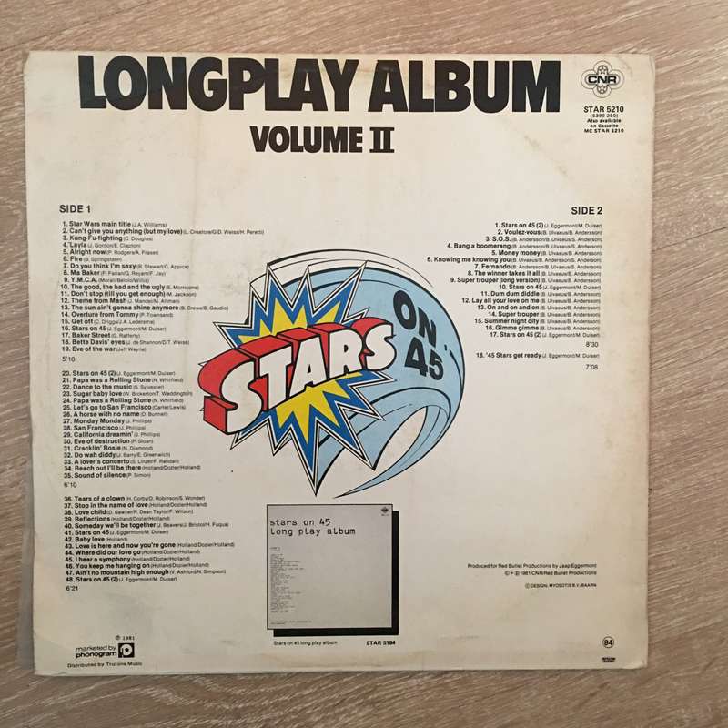 Stars on 45 - The Original Long Play Album Vol II - Vinyl LP Record (VG+)