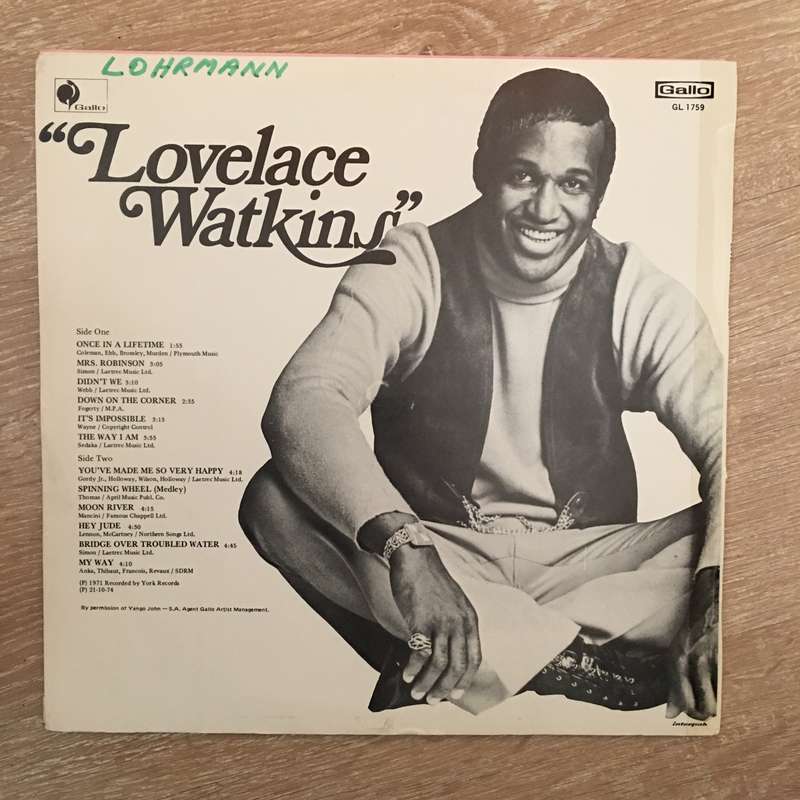 Lovelace Watkins - Live In South Africa  - Vinyl LP Record - Opened  - Very-Good Quality (VG)