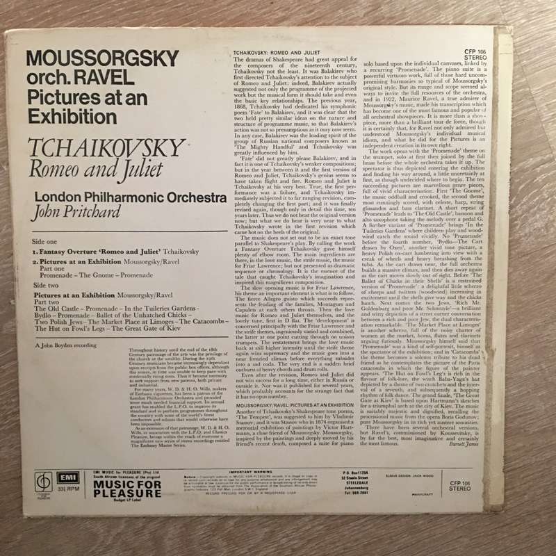Moussorgsky Orch. Ravel, Tchaikovsky - London Philharmonic Orchestra, John Pritchard  Pictu...